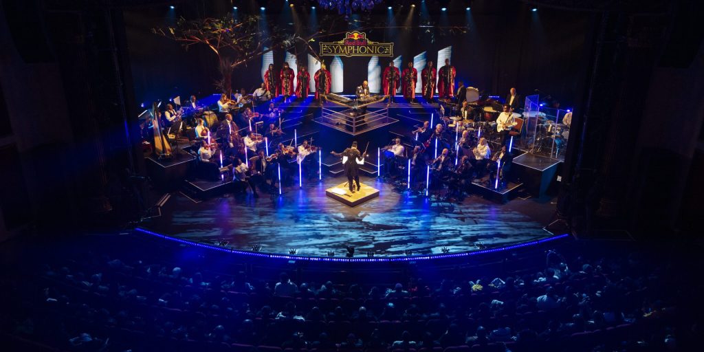 Kabza De Small, Ofentse Pitse and the Symphonic Orchestra perform during Red Bull Symphonic in Johannesburg, South Africa on June 8, 2024. // Tyrone Bradley / Red Bull Content Pool // SI202406090062 // Usage for editorial use only //